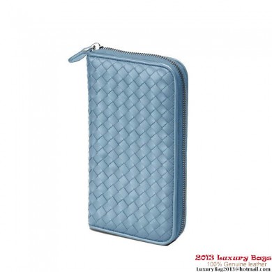 Bottega Veneta 114076 V001N 4803 Intrecciato Nappa Zip Around Wallet Cadet BV1180PE71