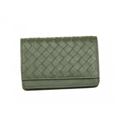 Bottega Veneta Intrecciato Nappa Card Case 5810 Green BV582Oq54