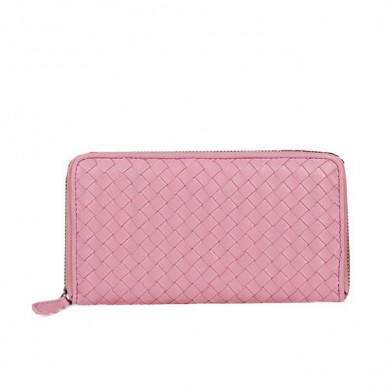 Bottega Veneta Intrecciato Nappa Zip Around Wallet BV20017 Pink BV797qB82