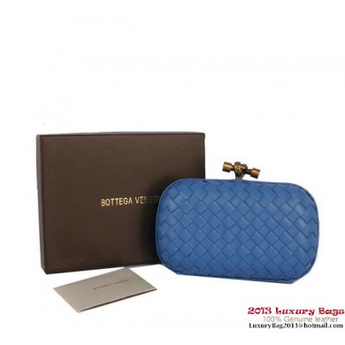 Bottega Veneta Intrecciato Silk Stretch Knot Clutches BV8615 Blue BV925pB23