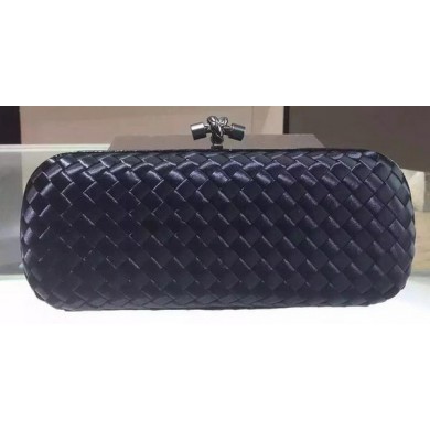 Bottega Veneta STRETCH Knot Sheepskin Leather Clutch BV8651 Black BV1097zS17