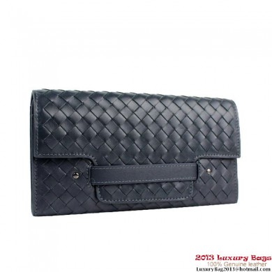 Copy Best Quality Bottega Veneta 275622 Appia Intrecciato Nappa Continental Wallet Royalblue BV432BR87