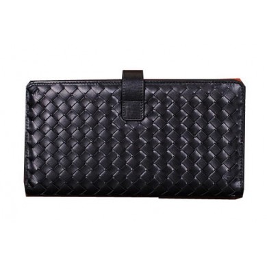 Fake Bottega Veneta Intrecciato Calfskin Wallet BV6033 Black BV374qY98