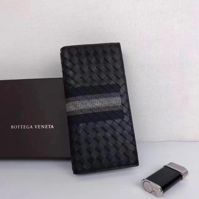 Fake Bottega Veneta Woven Wallet Calfskin Leather BV1730 Black BV539GR32