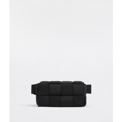 Imitation Bottega Veneta CASSETTE Mini Nylon belt bag 8952 Black BV312lH78