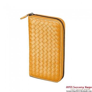 Imitation High Quality Bottega Veneta 114076 V001N 7604 Intrecciato Nappa Zip Around Wallet Topaz BV446Bo39