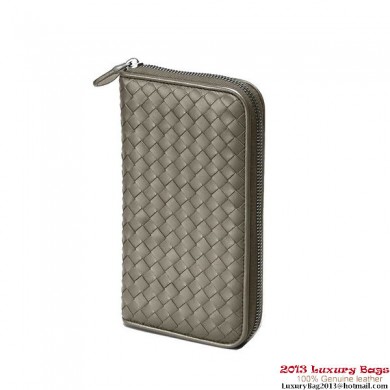 Imitation High Quality Bottega Veneta 114076 V4651 1300 Intrecciato VN Zip Around Wallet Shadow BV105Bo39