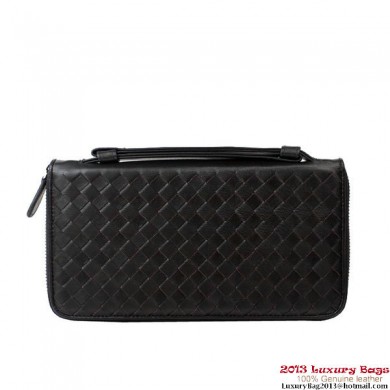 Luxury Bottega Veneta Intrecciato Nappa Zip Around Wallet BV583 Brown BV286UF26