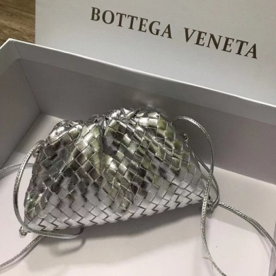 Top Bottega Veneta MINI POUCH 585852 SILVER BV462gZ83