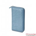 Bottega Veneta 114076 V001N 4803 Intrecciato Nappa Zip Around Wallet Cadet BV1180PE71