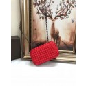 Copy BOTTEGA VENETA Knot snakeskin-trimmed satin clutch 62548 red BV158Sz74