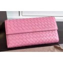 Fake Bottega Veneta Intrecciato Nappa Tri-Flod Wallet BV150507 Pink BV1173xR88