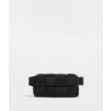 Imitation Bottega Veneta CASSETTE Mini Nylon belt bag 8952 Black BV312lH78