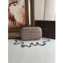 Imitation BOTTEGA VENETA Knot snakeskin-trimmed satin clutch 62548 apricot BV388EY79