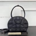 Imitation Bottega Veneta Original Woven Leather Square Shell Bag BV67130 Black BV721zN91