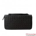 Luxury Bottega Veneta Intrecciato Nappa Zip Around Wallet BV583 Brown BV286UF26