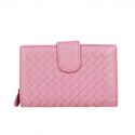 Replica Bottega Veneta Intrecciato Nappa Flap French Wallet BV2155 Pink BV946ui32