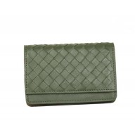 Bottega Veneta Intrecciato Nappa Card Case 5810 Green BV582Oq54
