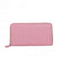 Bottega Veneta Intrecciato Nappa Zip Around Wallet BV20017 Pink BV797qB82