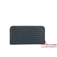 Bottega Veneta Intrecciato Nappa Zippy Wallet 115709-1 Blue BV790ro99