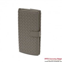 AAA Bottega Veneta 134075 V001N 2808 Intrecciato Nappa Continental Wallet Steel BV461Wl50