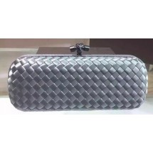 AAA Bottega Veneta STRETCH Knot Sheepskin Leather Clutch BV8651 Grey BV657JH19