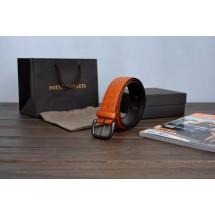 AAAAA Knockoff Bottega Veneta Intrecciato Nappa Belt 274484 Orange BV1125gk48