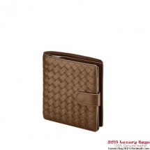 Bottega Veneta 114073 V001N 2802 Intrecciato Nappa Flap French Wallet Chene BV647Oe12