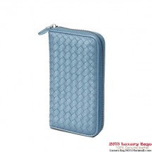 Bottega Veneta 114076 V001N 4803 Intrecciato Nappa Zip Around Wallet Cadet BV1180PE71