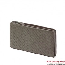 Bottega Veneta 284404 V001N 2808 Intrecciato Nappa Continental Wallet Steel BV561us64