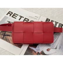 Bottega Veneta CASSETTE Mini intreccio leather belt bag 651053 TOMATO BV696sf78