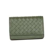 Bottega Veneta Intrecciato Nappa Card Case 5810 Green BV582Oq54