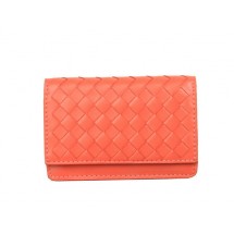 Bottega Veneta Intrecciato Nappa Card Case 5810 Light Red BV844Gp37