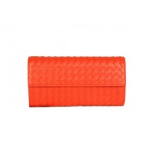 Bottega Veneta Intrecciato Nappa Continental Wallet 5809 Orange BV233xy73