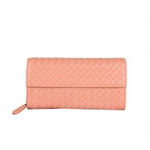 Bottega Veneta Intrecciato Nappa Continental Wallet 5809 Pink BV258rN47