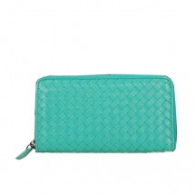 Bottega Veneta Intrecciato Nappa Zip Around Wallet BV20017 Green BV1169cf57
