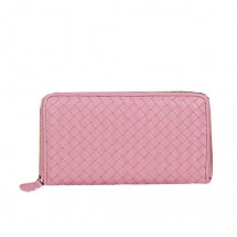 Bottega Veneta Intrecciato Nappa Zip Around Wallet BV20017 Pink BV797qB82