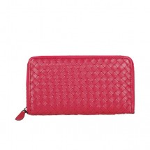Bottega Veneta Intrecciato Nappa Zip Around Wallet BV20017 Rose BV317AT21