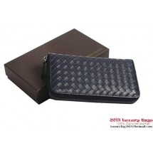 Bottega Veneta Intrecciato Nappa Zippy Wallet BV1571 Blue BV504Is53
