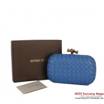Bottega Veneta Intrecciato Silk Stretch Knot Clutches BV8615 Blue BV925pB23