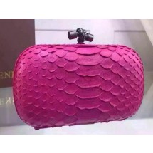 Bottega Veneta Snake Leather Knot Clutch BV8653 Rose BV357aM39