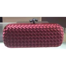 Bottega Veneta STRETCH Knot Sheepskin Leather Clutch BV8651 Burgundy BV584pB23