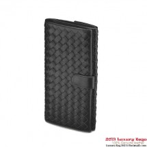 Copy Bottega Veneta 134075 V001N 1000 Intrecciato Nappa Continental Wallet Nero BV601fh25