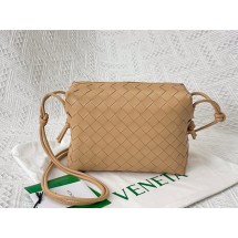 Fake Bottega Veneta Small intrecciato leather cross-body bag 680255 Almond BV899kw88