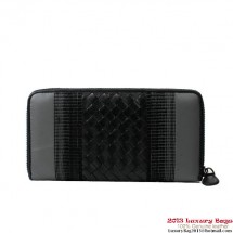 Imitation Bottega Veneta Edoardo Ebano Zip Around Wallet BV5025 Gray BV683Nj42