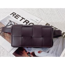 Knockoff Bottega Veneta CASSETTE Mini intreccio leather belt bag 651053 Burgundy BV671WW40