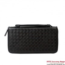 Luxury Bottega Veneta Intrecciato Nappa Zip Around Wallet BV583 Brown BV286UF26