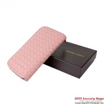 Replica AAA Bottega Veneta Intrecciato Nappa Continental Wallet BV1008 Light Pink BV573GF79