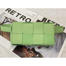 Replica Bottega Veneta CASSETTE Mini intreccio leather belt bag 651053 green BV985SV68
