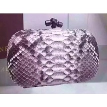 Replica Bottega Veneta Snake Leather Knot Clutch BV8653 Grey BV1162bO12